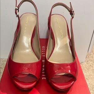 Kelly & Katie Red Patent Leather Slingback Heels